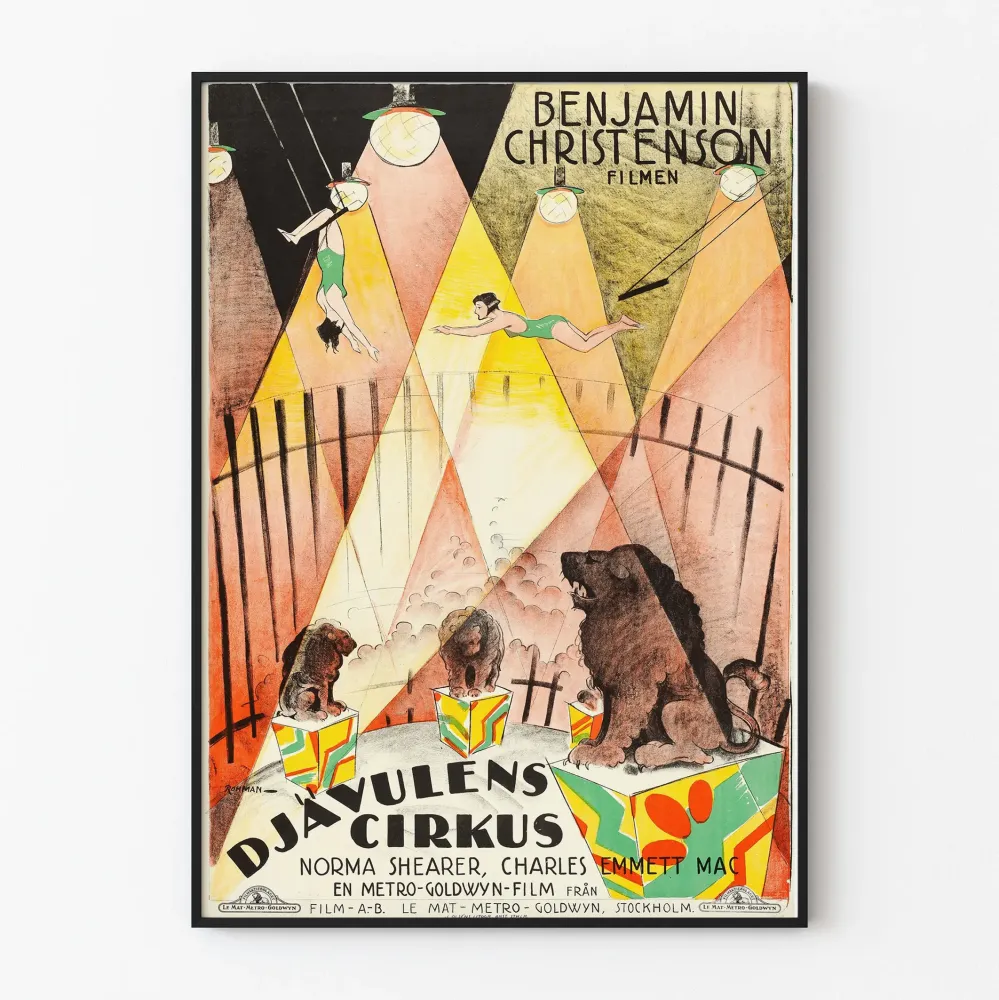 Wintage'owy plakat Le Cirque du Diable - Plakat dekoracji ściennej w stylu art déco