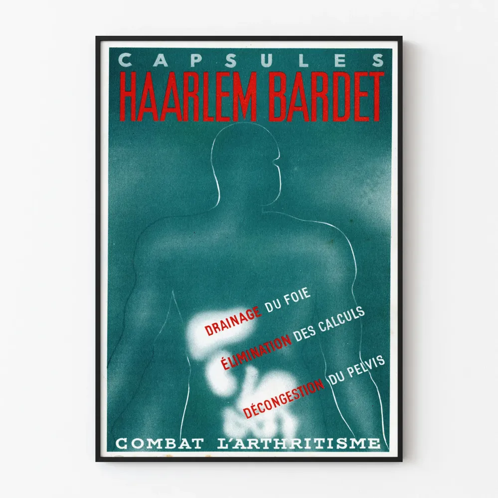 Wintage'owy plakat Haarlem Bardet - Plakat artystyczny medyczny do dekoracji ścian
