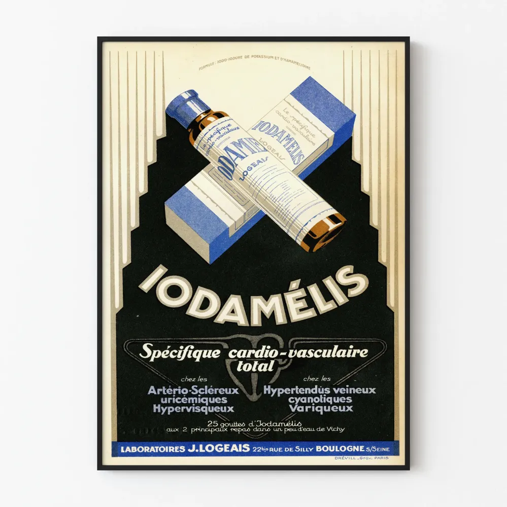 Wintage'owy plakat Iodamélis - Plakat dekoracyjny medyczny kardiowaskularny