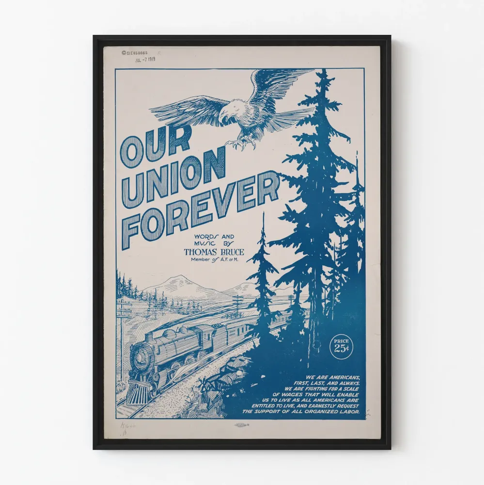 Wintage'owy plakat Our Union Forever - Plakat dekoracyjny z pociągiem i orłem
