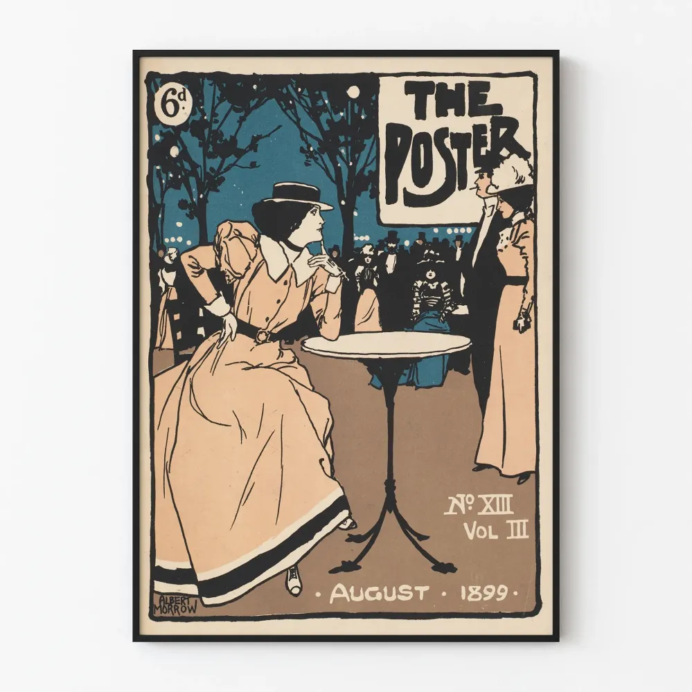 Wintage'owy plakat Poster sierpień 1899 roku autorstwa Alberta Morrowa