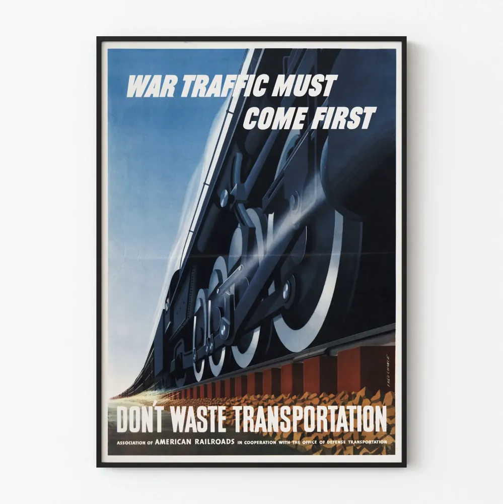 Wintage'owy plakat transportu kolejowego wojennego – Plakat dekoracji ściennej