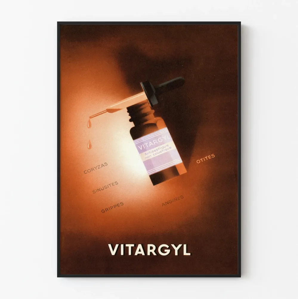 Wintage'owy plakat Vitargyl - Plakat dekoracji ściennej medycznej