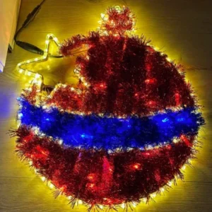 Świąteczne ozdoby LED - czerwony, niebieski i ciepły biały - 60x55 cm (kopia)