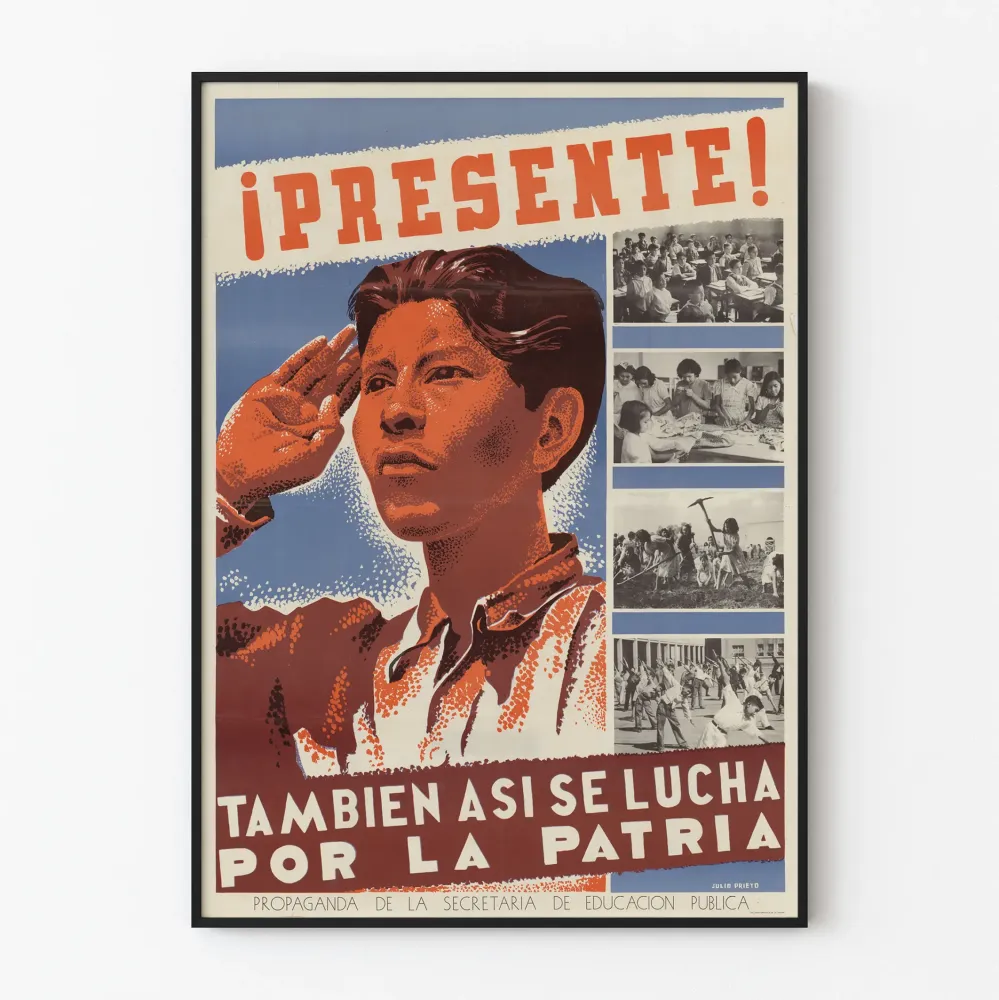Witryna z meksykańskim plakatem patriotycznym w stylu vintage - Prezentacja!