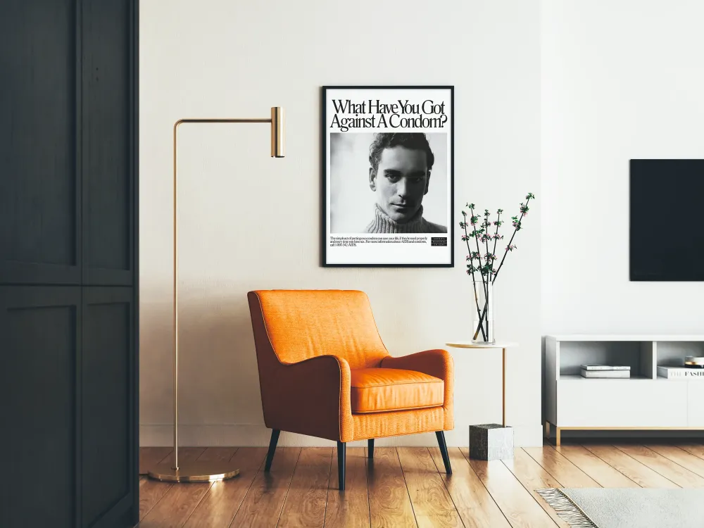 Witryna vintage plakat profilaktyczny na temat używania prezerwatyw