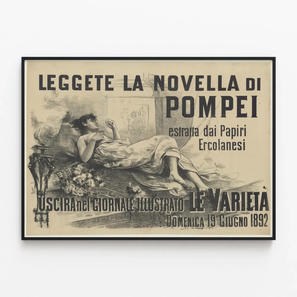 Włoski plakat vintage 'La Novella di Pompei' 1892