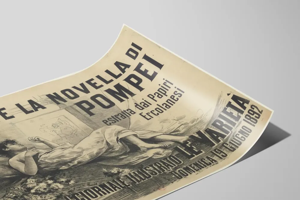 Włoski plakat vintage 'La Novella di Pompei' 1892
