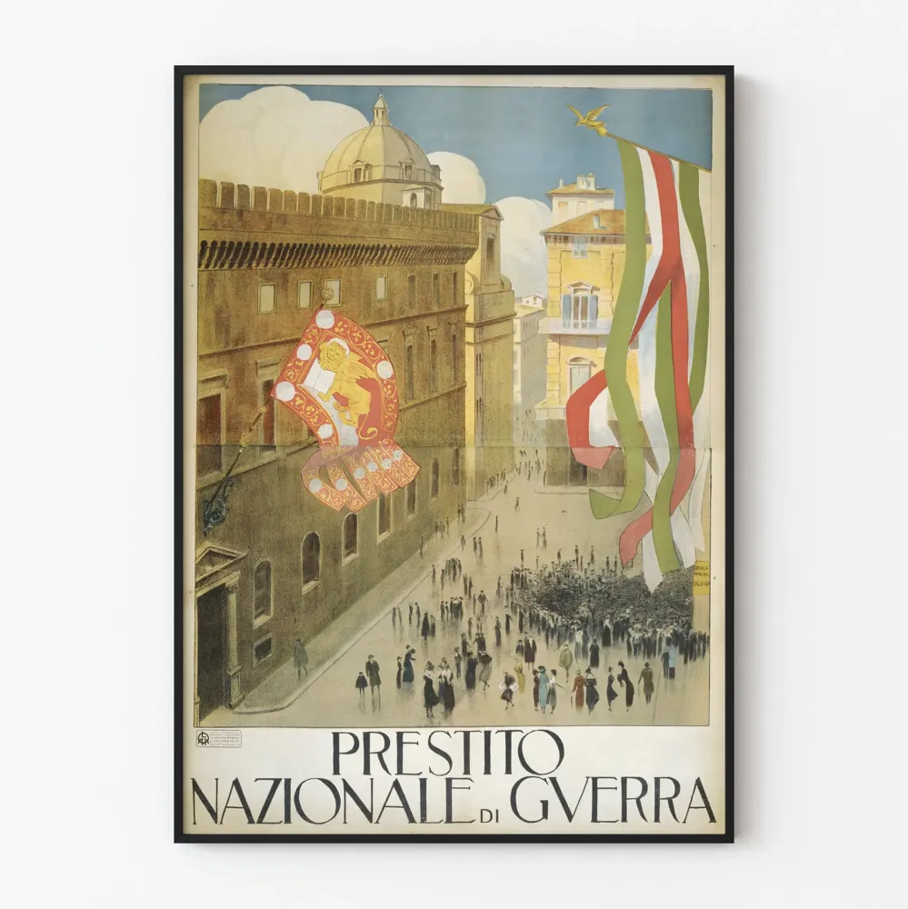 Włoski plakat vintage Prestito Nazionale di Guerra do dekoracji ściennych