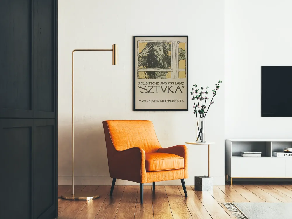 Wystawowy plakat polskiej sztuki "SZTVKA" vintage