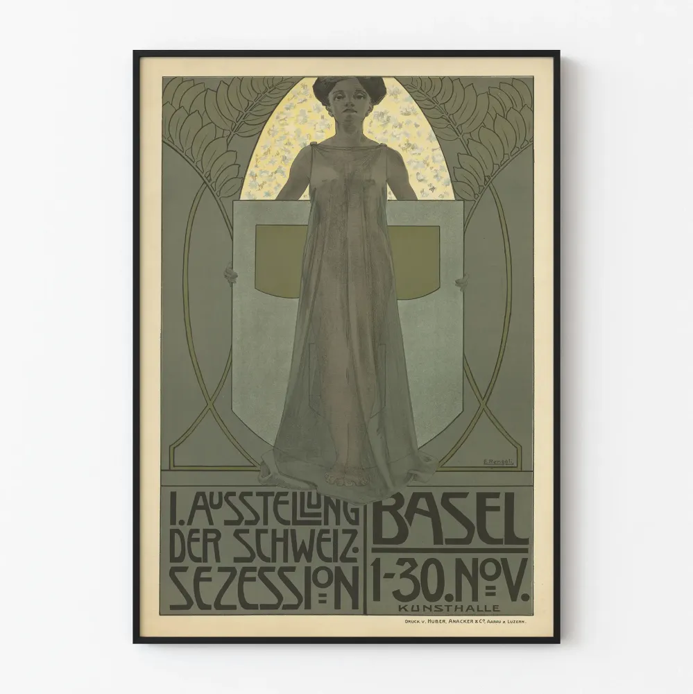 Wystawowy plakat szwajcarski vintage - Ausstellung der Schweiz Sezession – Bazylea, Kunsthalle (1905)