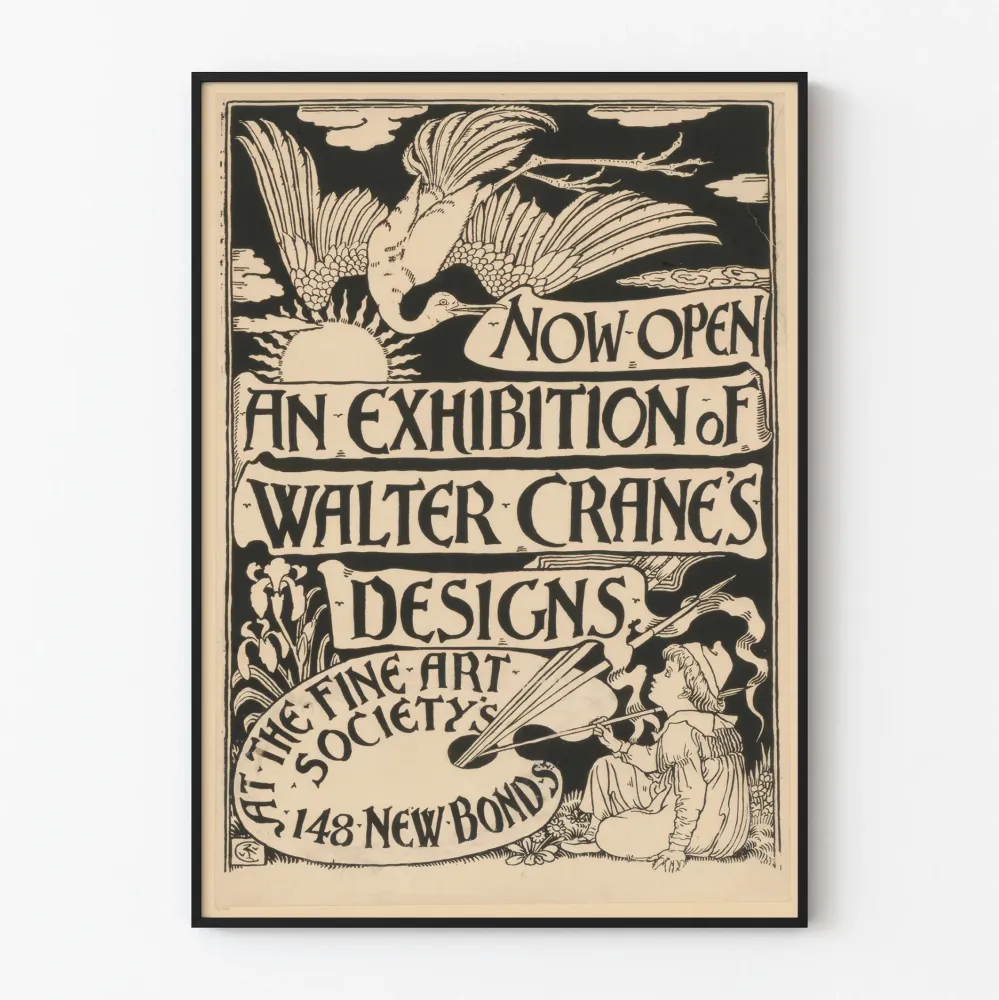 Wystawowy plakat vintage Waltera Crane' - Artystyczna dekoracja ścienna