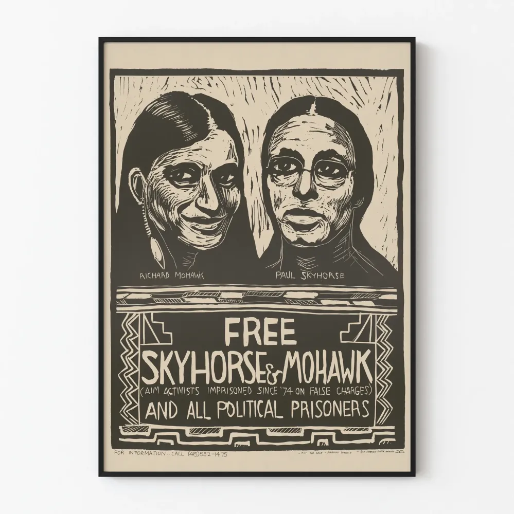 Zaangażowany plakat Free Skyhorse & Mohawk – Dekoracja ścienna z przesłaniem