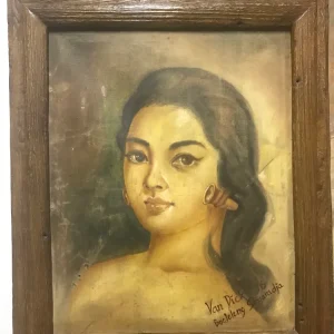 Zabytkowy obraz, portret kobiety sygnowany Van Dick z 1936 roku