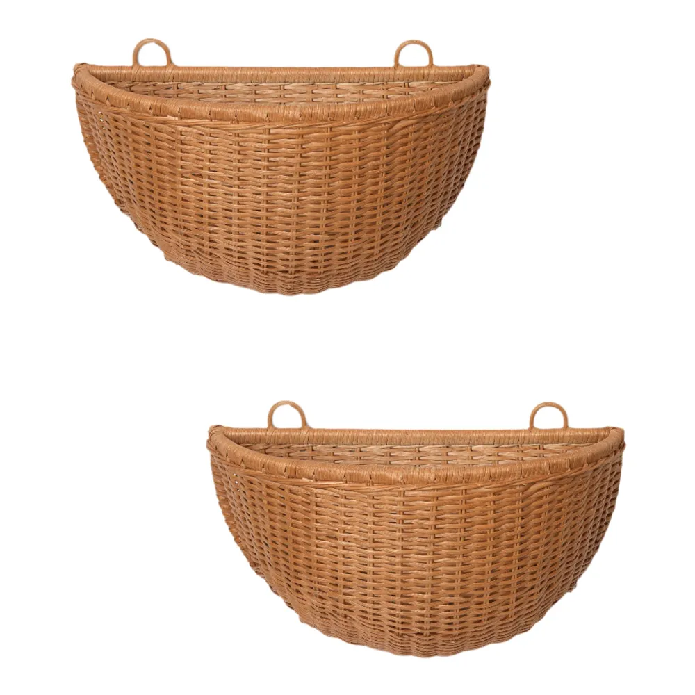 Zestaw koszy wiszących BRAIDED WALL POCKETS pleciony rattan