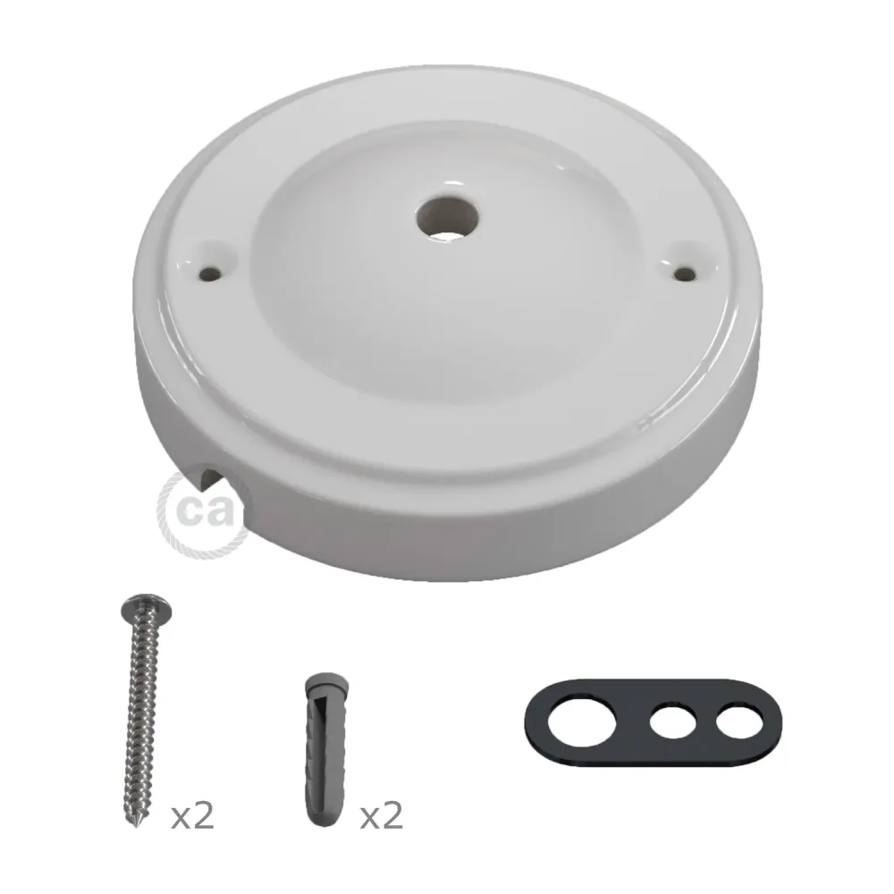 Zestaw podsufitka Minimal z porcelany – biały