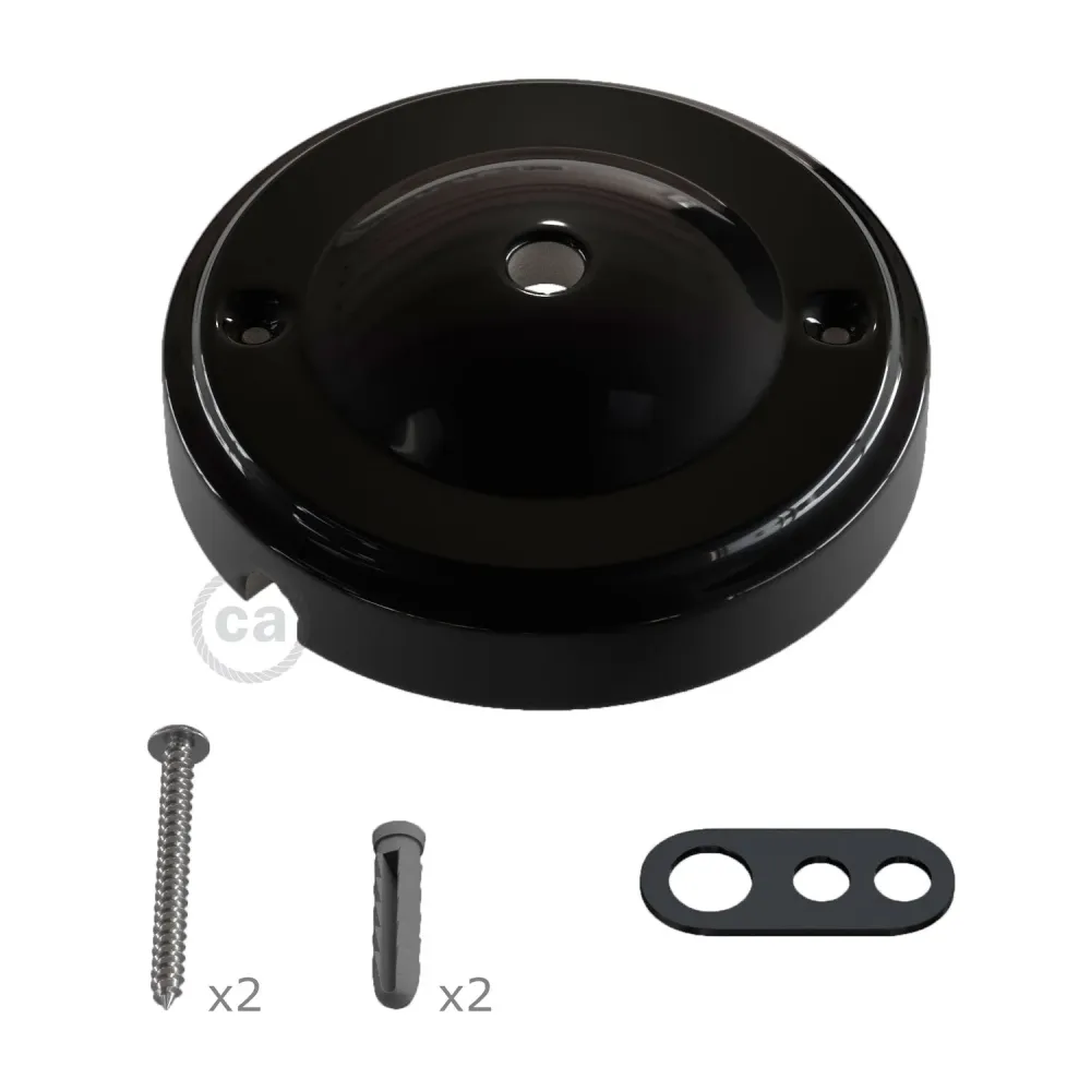 Zestaw podsufitki Minimal z porcelany – Czarna