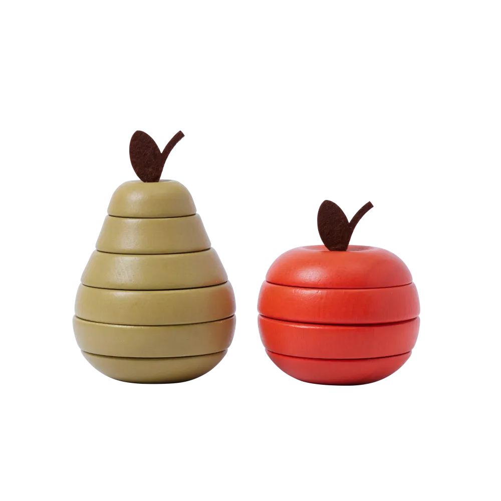 Zestaw zabawek dla dzieci STACKING APPLE AND PEAR drewno bukowe