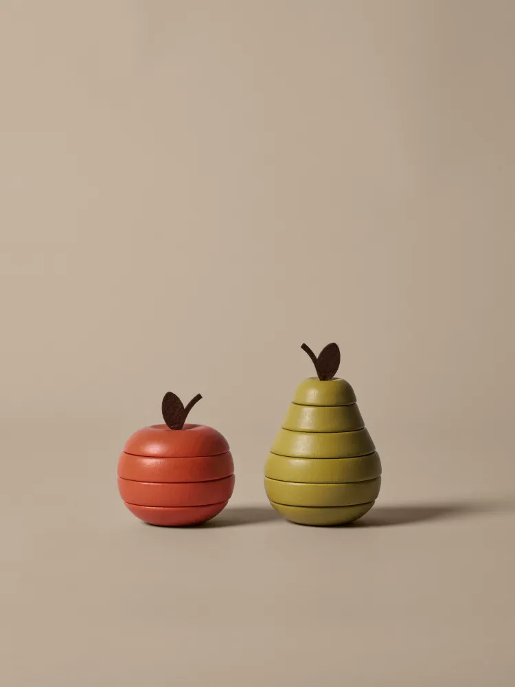 Zestaw zabawek dla dzieci STACKING APPLE AND PEAR drewno bukowe