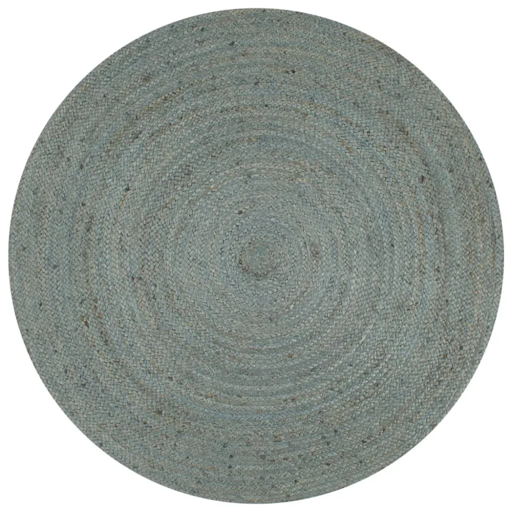 Ręcznie wykonany dywan z juty, okrągły, 150 cm, oliwkowozielony