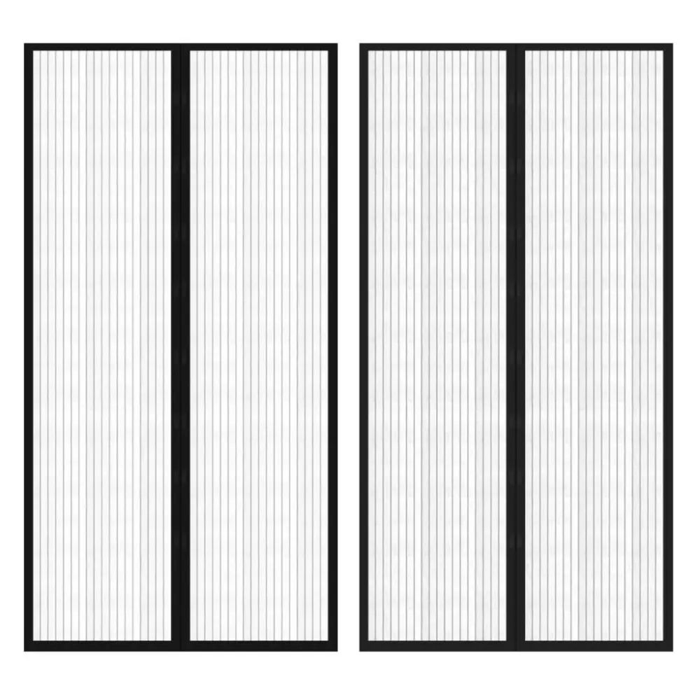 Moskitiery na drzwi, 210 x 100 cm, 2 szt., z magnesem, czarne