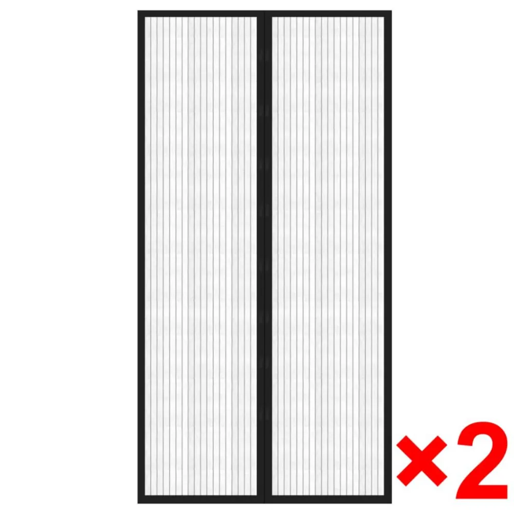 Moskitiery na drzwi, 210 x 100 cm, 2 szt., z magnesem, czarne