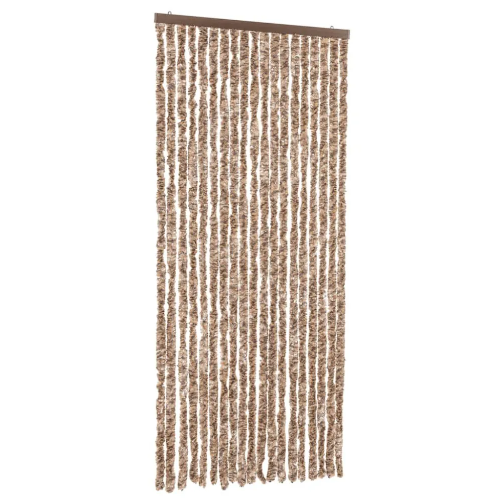 Zasłona przeciwko owadom, beż i ciemny brąz, 56x185 cm, szenil