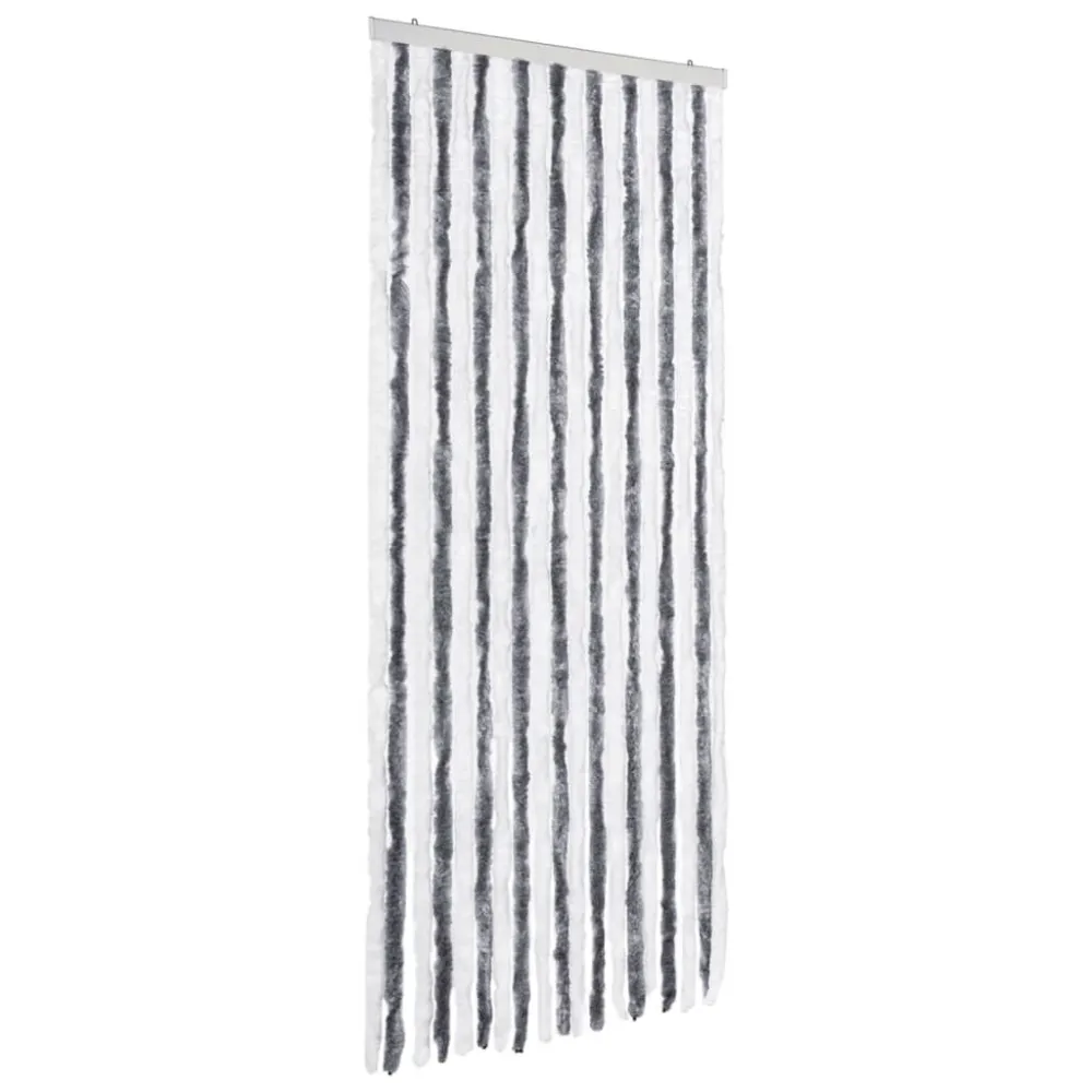 Zasłona przeciwko owadom, szaro-biał, 56x200 cm, szenil