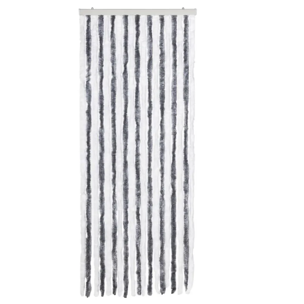 Zasłona przeciwko owadom, szaro-biał, 56x200 cm, szenil