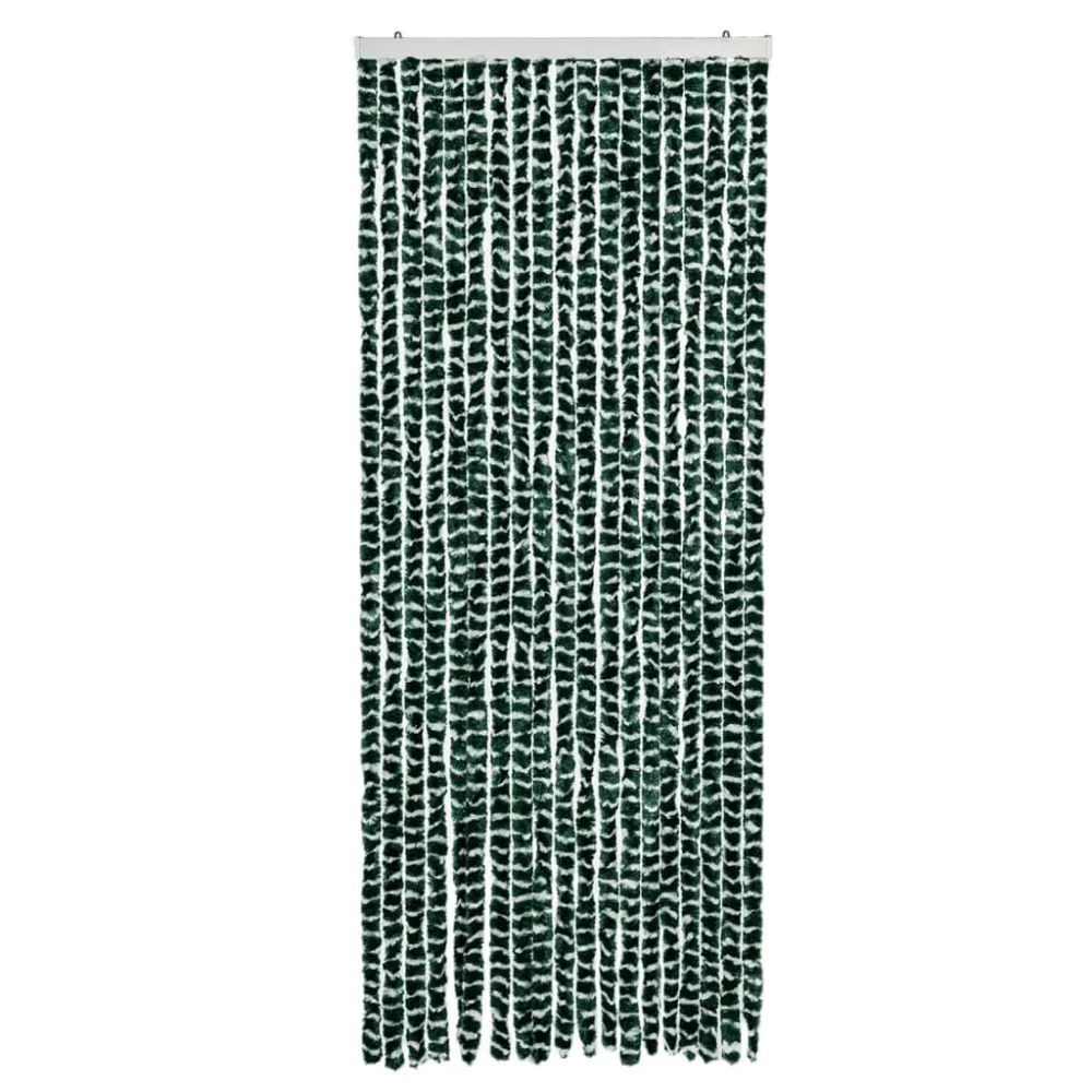 Zasłona przeciwko owadom, zieleń i biel, 56x185 cm, szenil