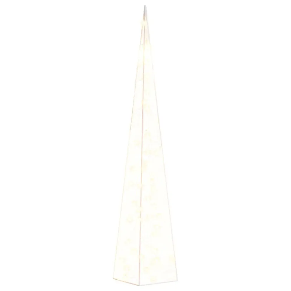 Akrylowy stożek dekoracyjny, ciepłe białe LED, 90 cm