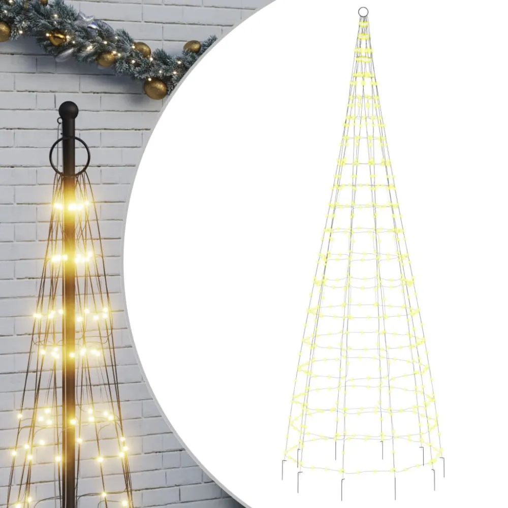 Choinka LED na maszcie flagowym 550 LED Ciepł biel 300 cm