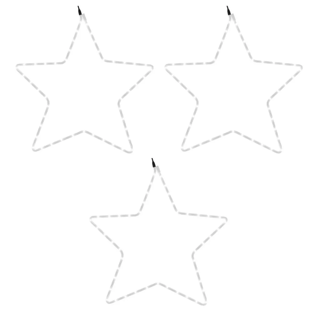 Gwiazdy świąteczne, 48 ciepłych białych LED, 3 szt., 56 cm