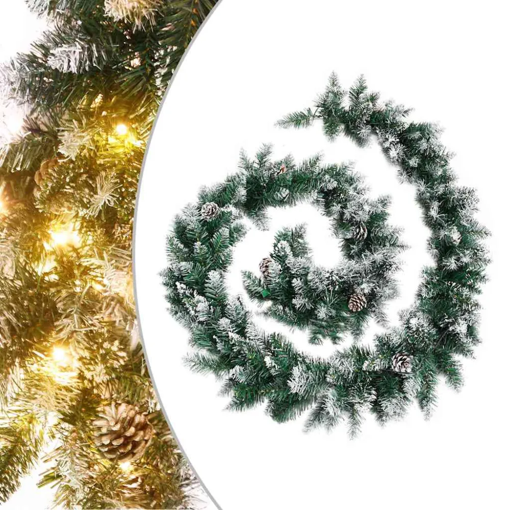 Świąteczna girlanda z lampkami LED, zielona, 2,7 m, PVC