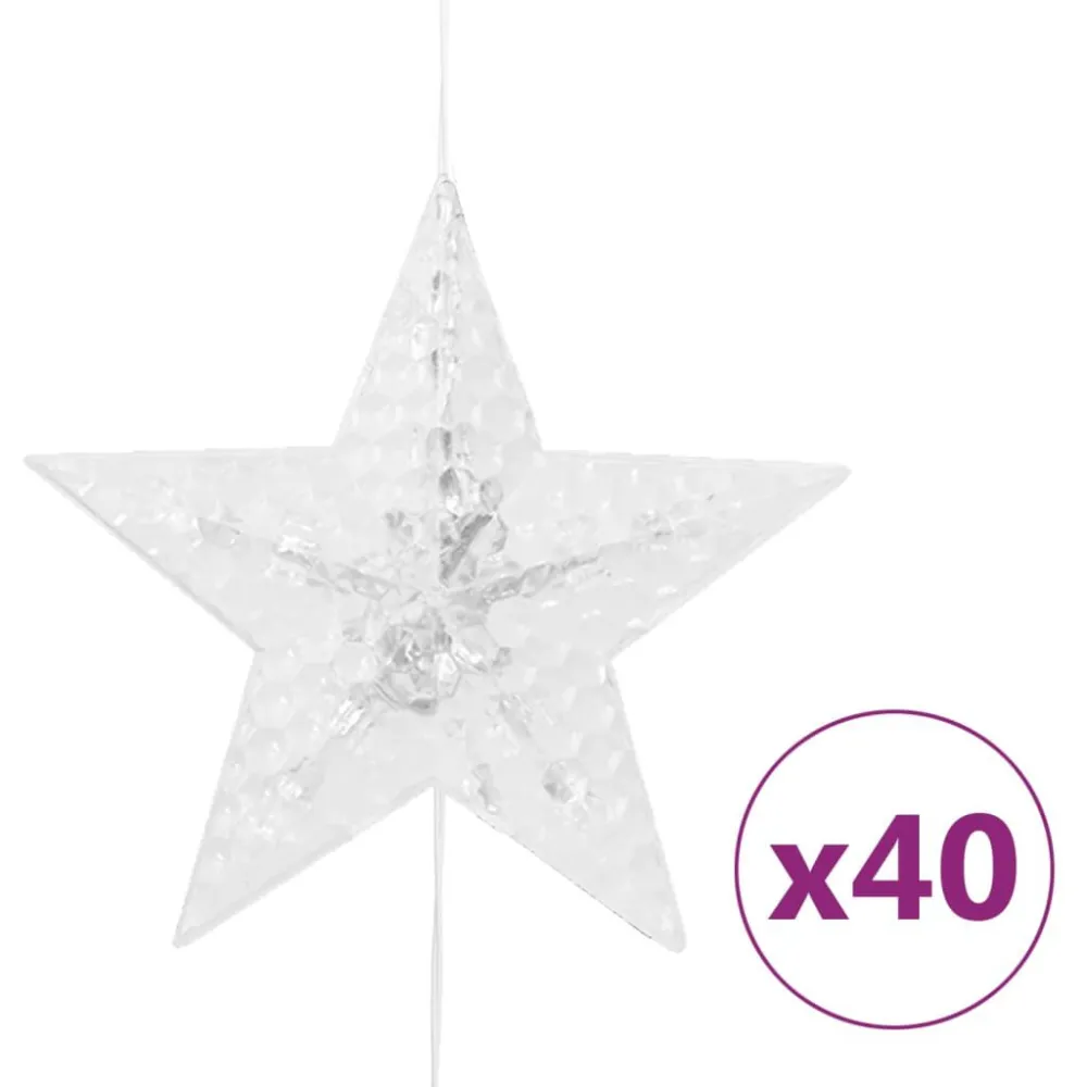 Zasłona świetlnych gwiazdek 200 diod LED ciepł biel, 8 funkcji
