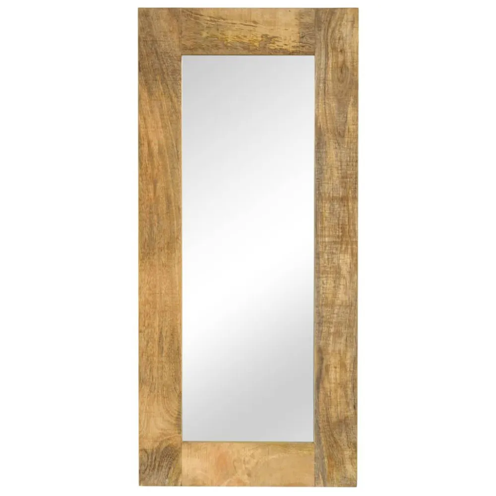 Lustro z ramą z litego drewna mango, 50 x 110 cm