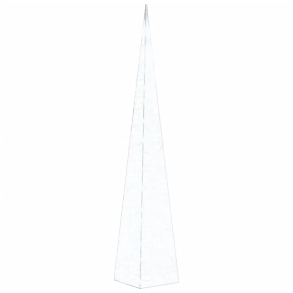 Cone de iluminação decorat. c/ LEDs acrílico 120 cm branco frio