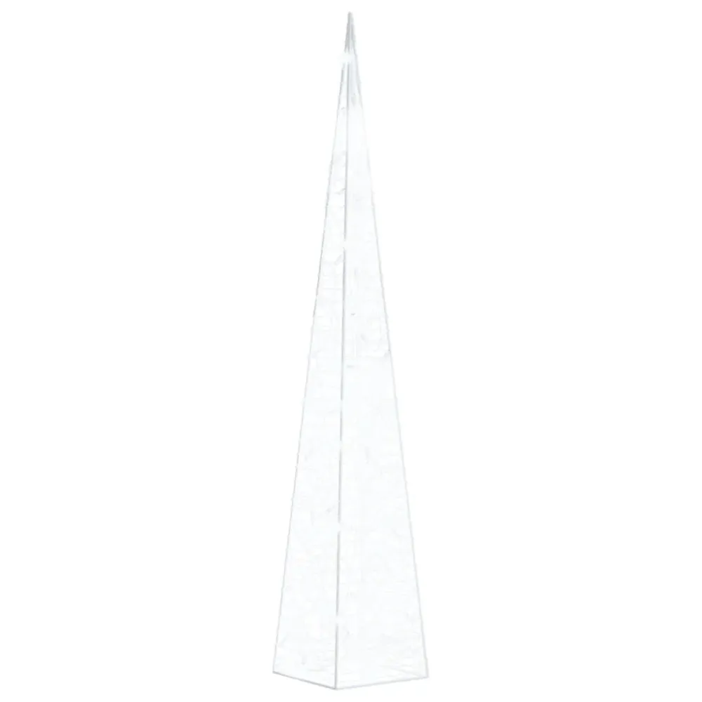 Cone de iluminação decorativo c/ LEDs acrílico 90 cm branco frio