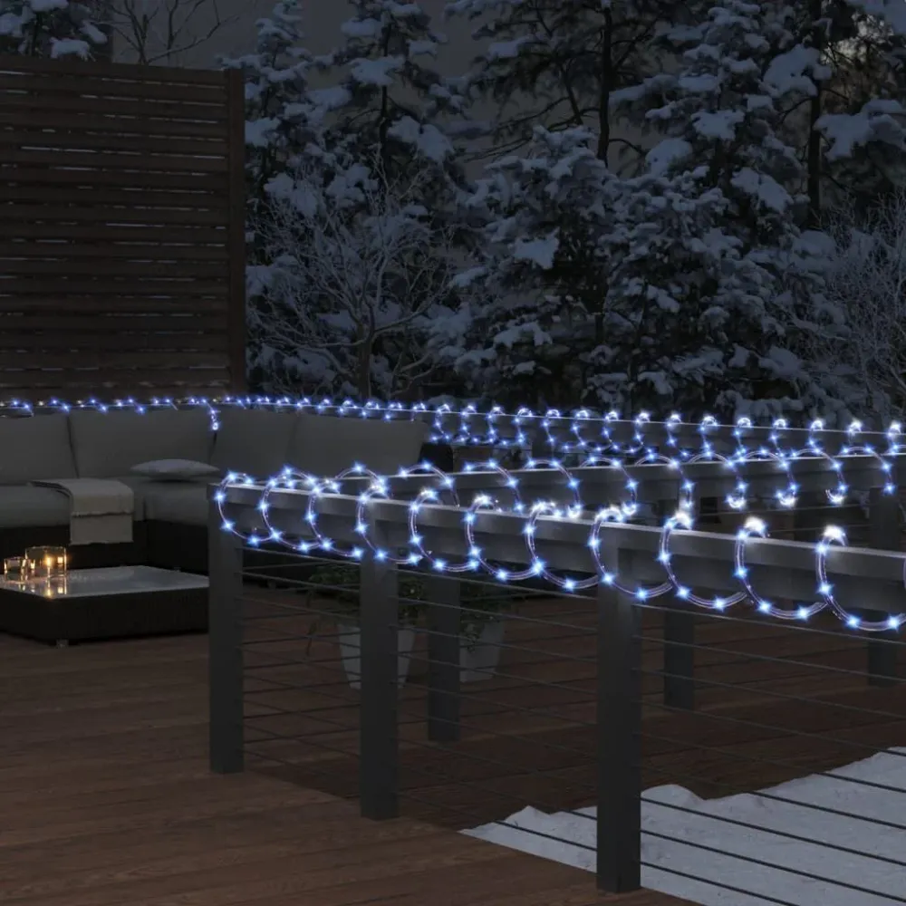 Cordão de iluminação com 240 luzes LED 10 m PVC branco frio