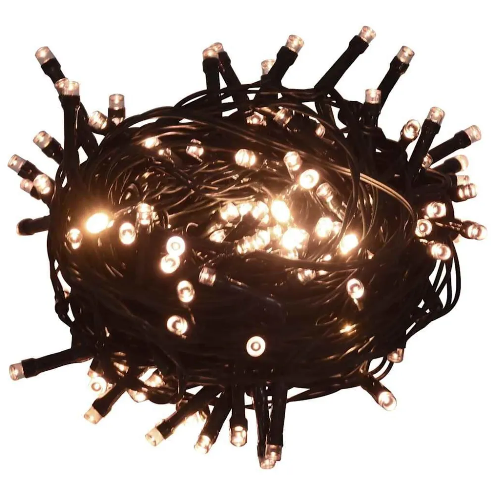 Cordão de luzes 400 LED 40 m 8 efeitos iluminação branco quente