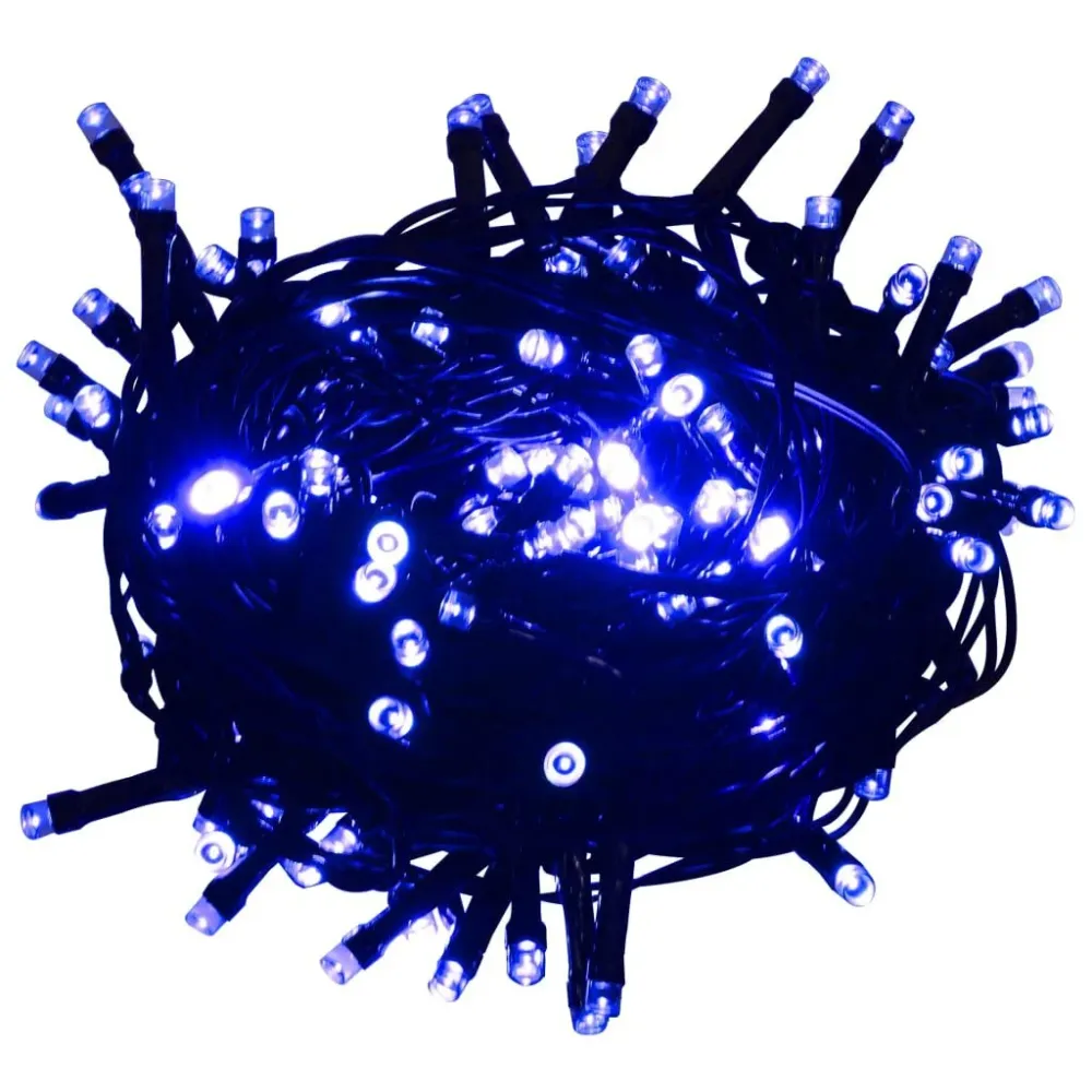Cordão de luzes com 2000 luzes LED 200 m PVC azul