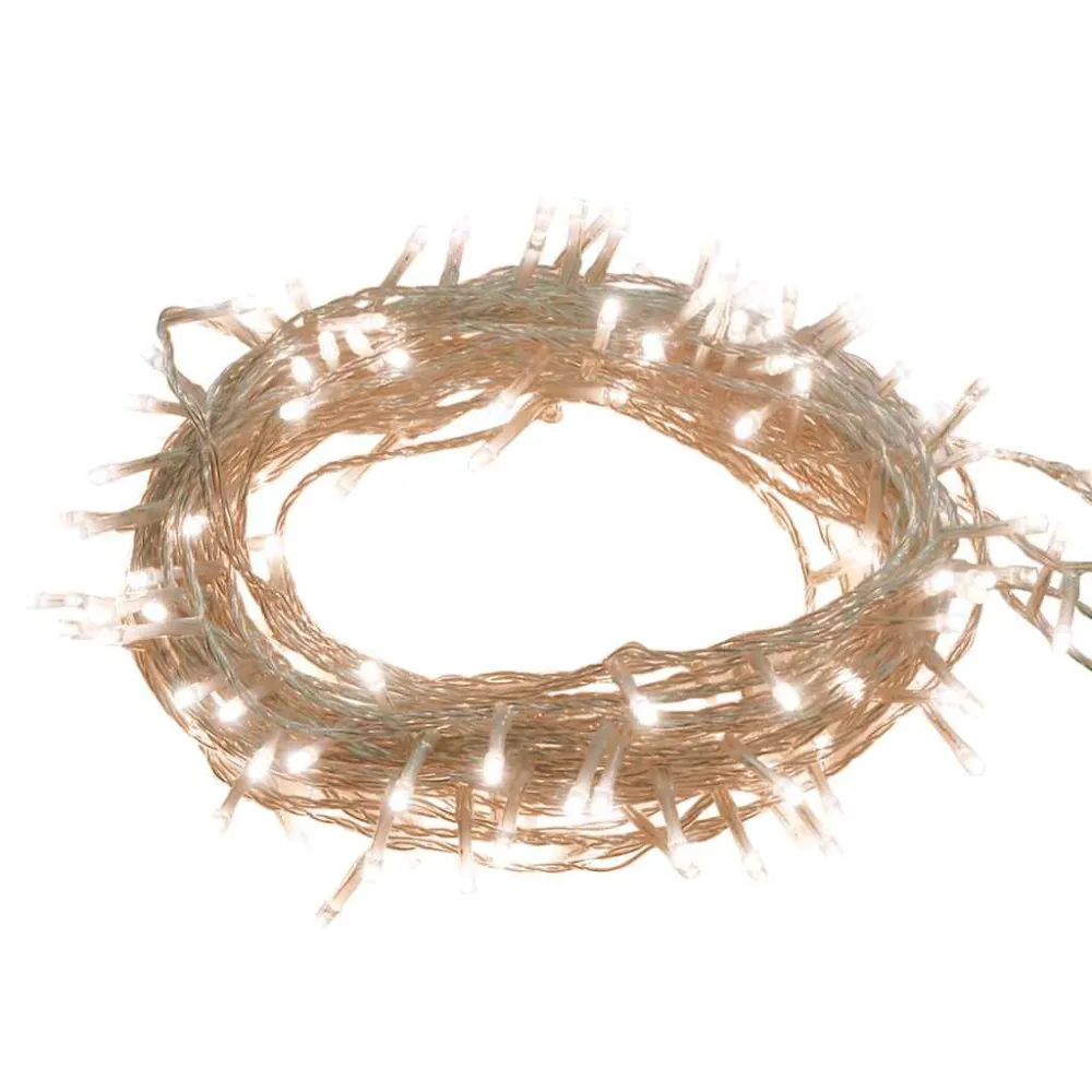 Cordão de luzes com 2000 luzes LED 200 m PVC branco quente