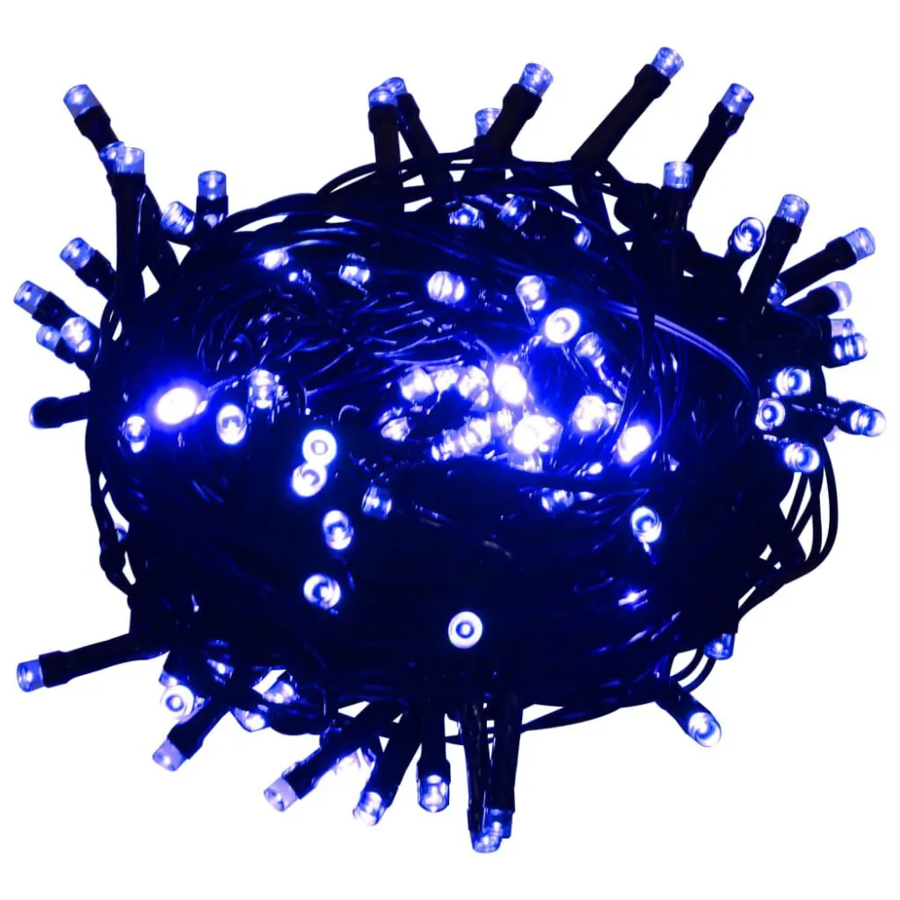 Cordão de luzes com 300 luzes LED 30 m PVC azul