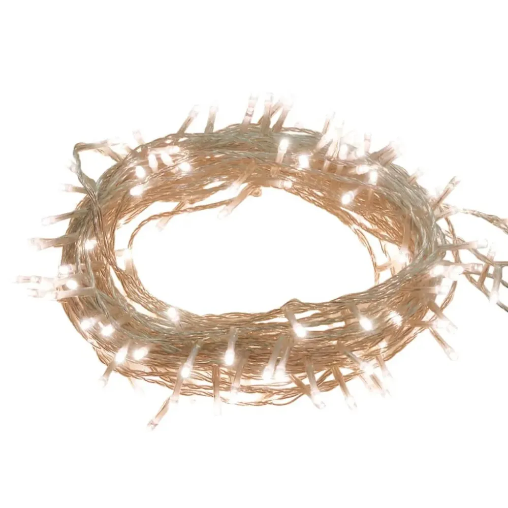 Cordão de luzes com 300 luzes LED 30 m PVC branco quente