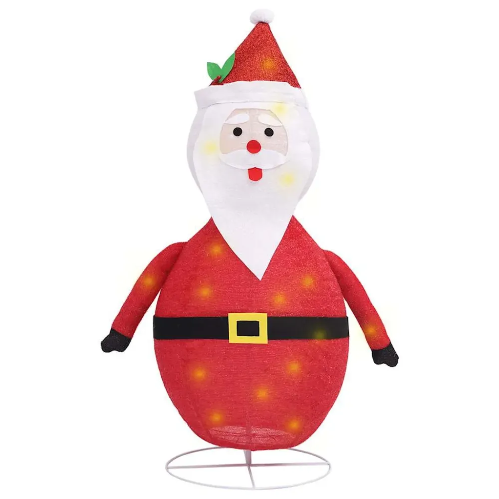 Pai Natal decorativo com luzes LED tecido de luxo 120 cm
