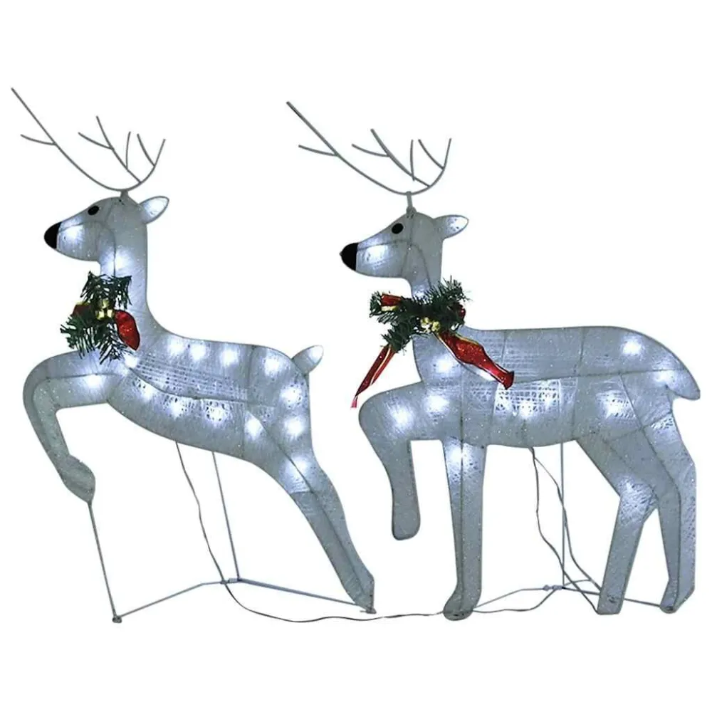 Renas de Natal 2 pcs 40 LEDs branco