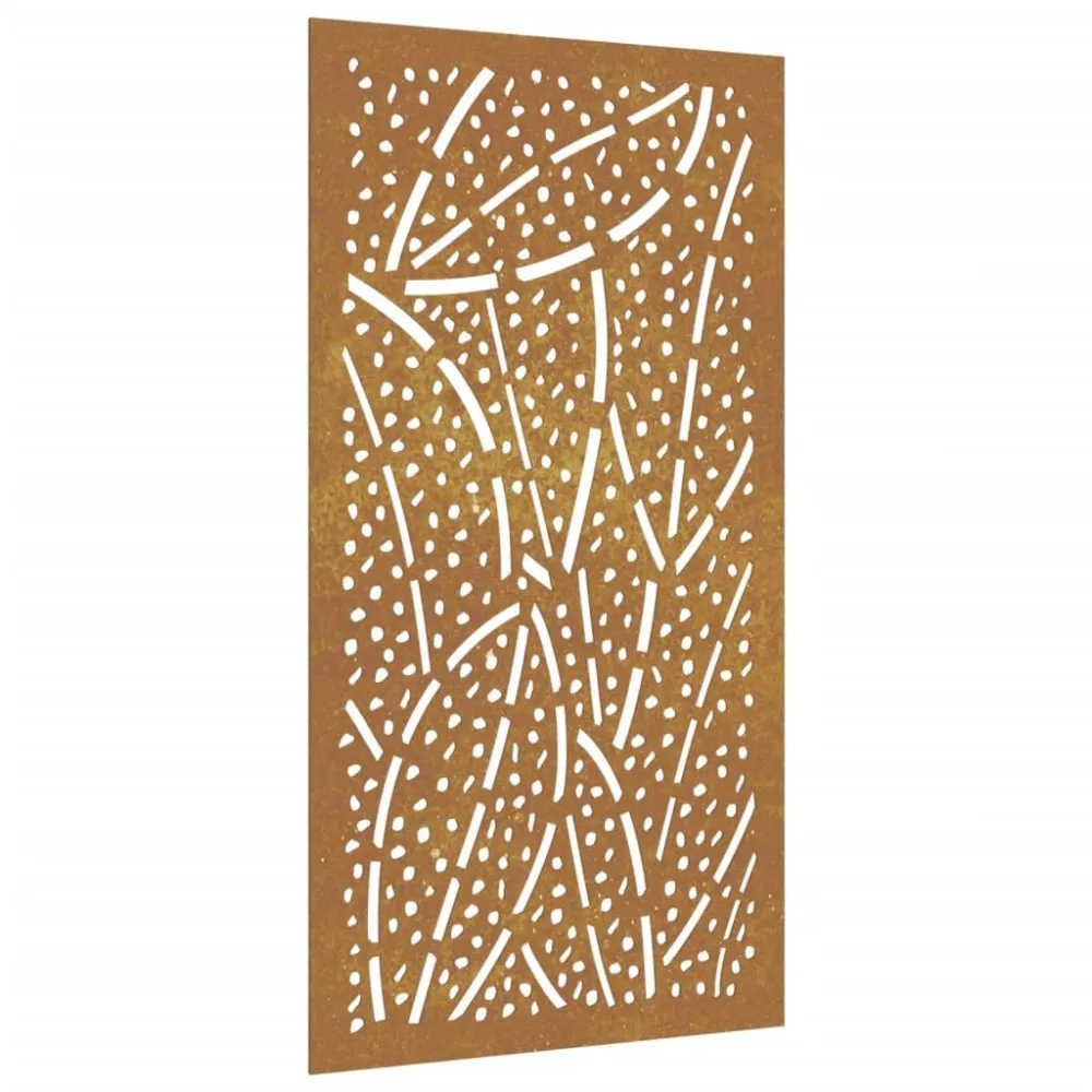 Ogrodowa dekoracja ścienna, 105x55 cm, stal kortenowska, liście