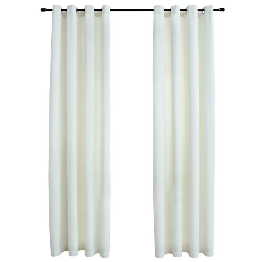 Cortinas blackout com argolas 2 pcs 140x225 cm veludo creme
