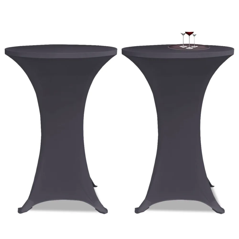 Elastyczne nakrycie stołu antracytowe 2 szt. 60 cm