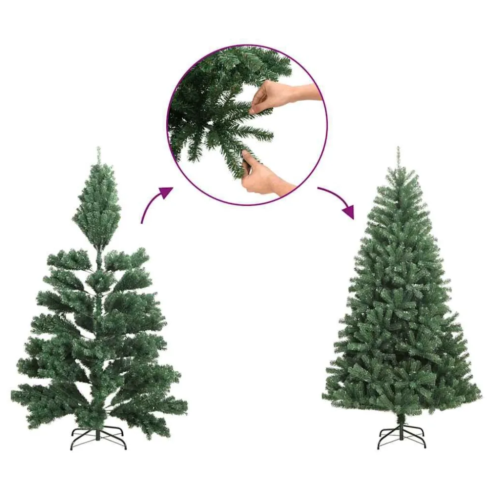 Meia árvore de Natal artificial com suporte 240 cm PVC rosa